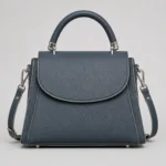 Navy Blue Top Handle Crossbody Satchel Bag with Leather Options