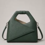 Dark Green Cut-Out Top Handle Crossbody Bag with Leather Options